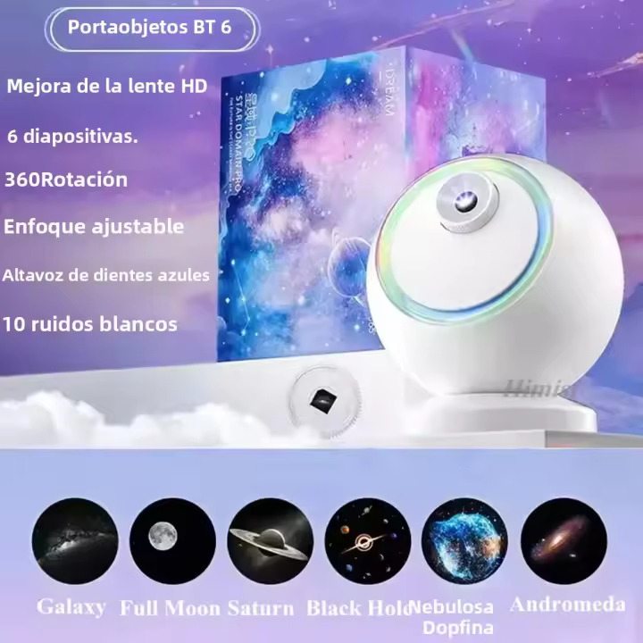 Proyector De Estrellas Y Altavoz Bluetooth 12 En 1 Rotación 360° Lámpara De Noche Para Decoración De Habitaciones Regalo Para Niños - 1