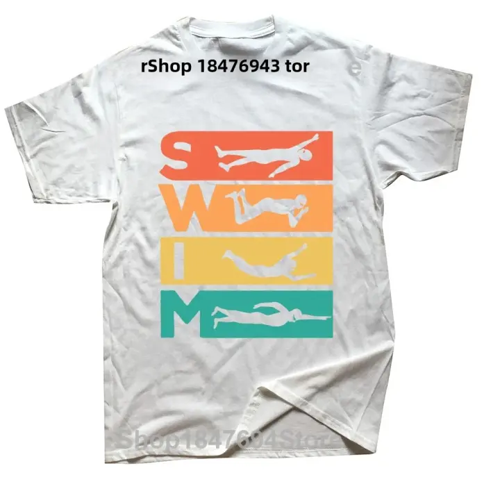 Camiseta De Algodón Vintage Retro Divertida Para Nadadores Camiseta De Calle Manga Corta Regalo De Cumpleaños Para Hombres - 1