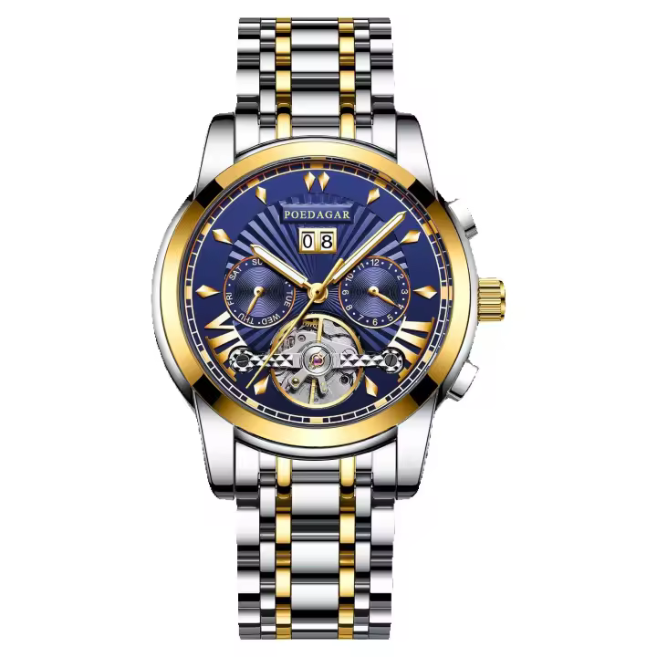 Nuevo reloj mecánico automático multifuncional resistente al agua para hombre, reloj luminoso hueco, reloj de acero inoxidable para hombre, reloj dominante para hombre - 1