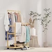 Perchero Burro Bambú con Ruedas: Perchero Pie para Colgar Ropa Multifuncional Tendedero Perchero Prendas para Hogar Tienda Dormitorio 80 x 40 x 160cm - details 4