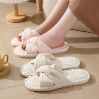 Zapatillas de felpa cruzadas para mujer - Nuevo modelo invierno/otoño, cálidas y cómodas para uso en casa - details 1