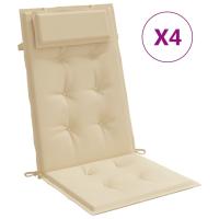 vidaXL Cojines de silla respaldo alto 4 uds tela Color Antracita,  Gris,  Crema y mas Cojín Decorativo de Asiento Cojines de muebles de salon - details 7