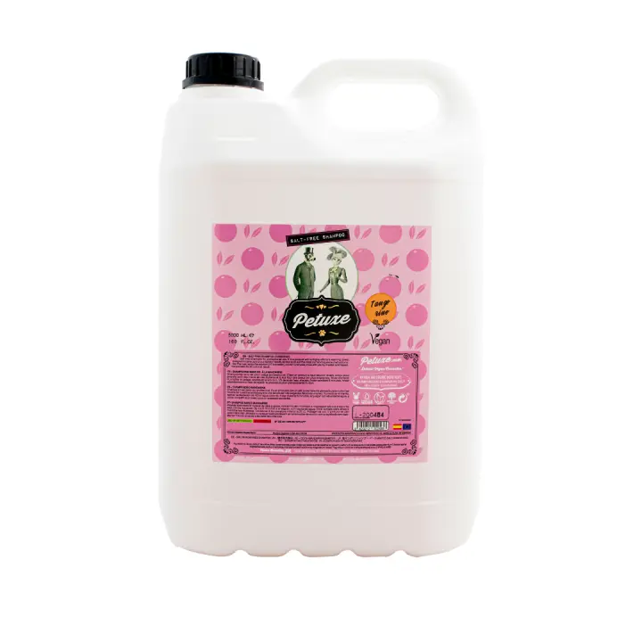 Petuxe Cosmetics Champú Neutro Sin Sal de Mandarina para Mascotas 5000 Ml - Protege las Manos - Uso Profesional - 1