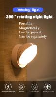 Luz Nocturna LED Rotativa Sin Cable Con Sensor De Movimiento Recargable USB Para Dormitorio Pasillo Luz De Sensación De Movimiento LED Lámpara - details 0