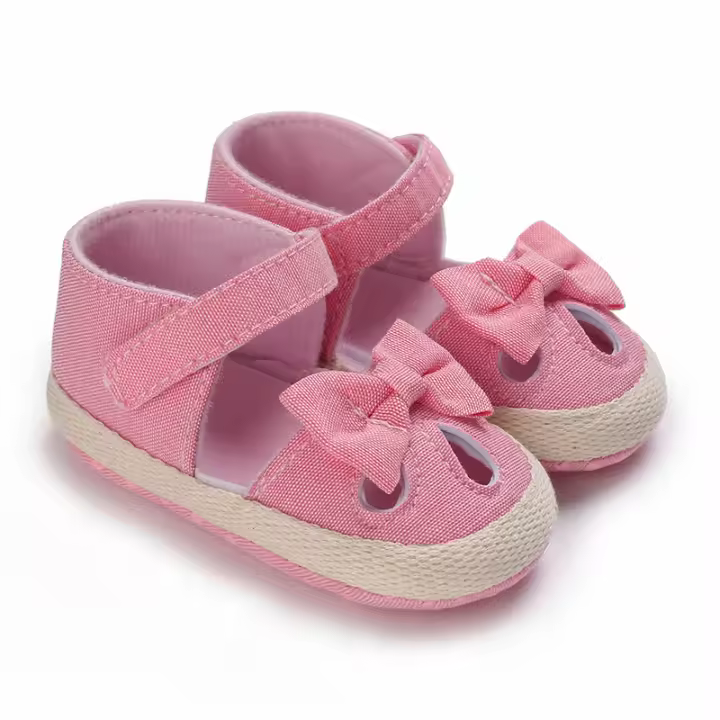 Zapatos De Princesa Para Niña Verano Suaves Tacones Bajo Sandalias Para Primera Caminata Zapatos De Ballet Interior Y Exterior Para Bebés De 0 a 12 Meses - 1