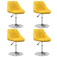 vidaXL Sillas de comedor giratorias 4 unidades terciopelo en color Negro/Amarillo mostaza | cómodas modernas ergonómicas para comedor cocina salón hogar - details 1