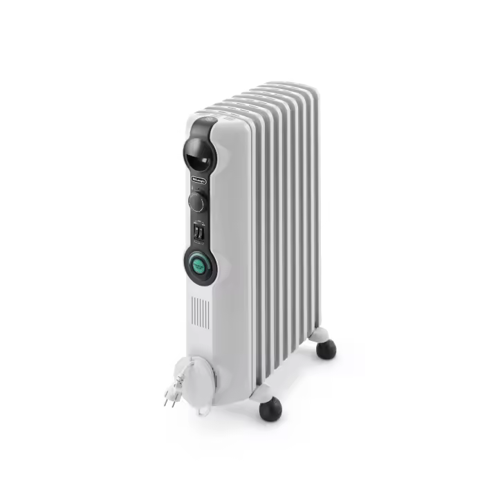 Delonghi - Radiador Eléctrico 2000W con Termostato Manual, Función Comfort Temp y Anti-hielo, Asa y Ruedas, Clase Energética A - Serie Radia S TRRS0920C - 1