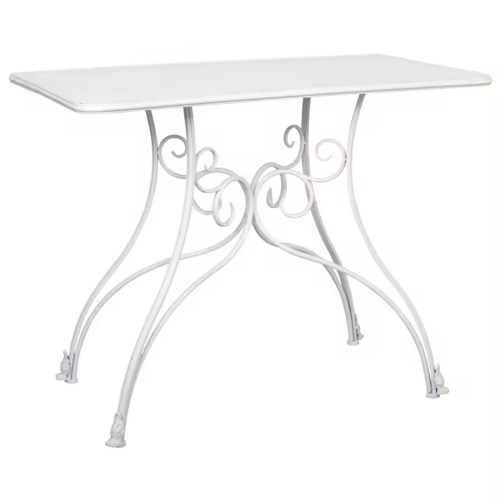 Recibidor de metal envejecido blanco 100x52x76 - 1