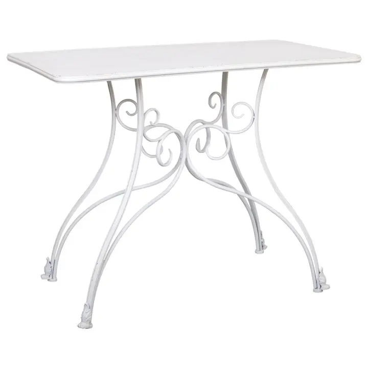 Recibidor de metal envejecido blanco 100x52x76 - 1