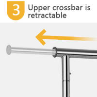 Burro Ropa, Perchero de Pie, Perchero Burro Ropa, Percheros de Ropa Resistente, Perchero Burro Ajustable de Metal con Ruedas - Altura Regulable - Burro Extensible para Ropa - 132 x 40 x 170 cm - details 6