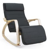 Mecedora acolchada ajustable con reposapiés, patas de ángulo 5 grados, carga 150 kg, disponible en amarillo, azul, beige, gris claro, gris oscuro y negro - details 22