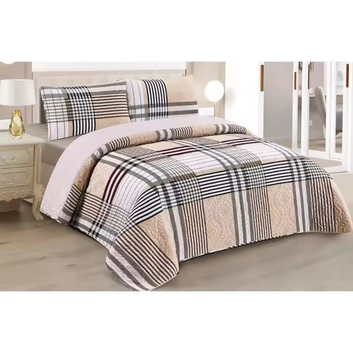 NQT Colcha Boutis para Primavera y Verano Bicolor Reversible Liso  +  Funda Cojin - Ligera Fina Entretiempo Cama 90 180x260, 135 220x260, 150 240x260 cm - 1