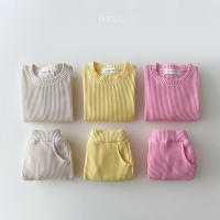 Conjunto De Ropa Para Bebé Niño Corea 2023 Conjunto De Dos Piezas Algodón Waffle Camiseta Sudadera + Pantalones Ajuste True Size - details 3