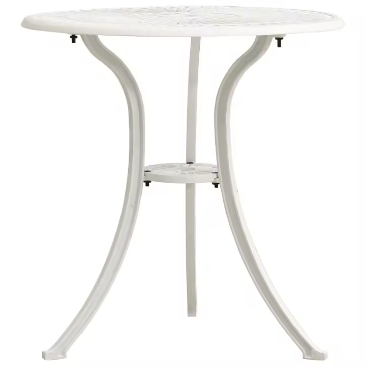 vidaXL Mesa de jardín aluminio fundido 62x62x65 cm en color Negro/Bronce/Blanco | estructura resistente ideal para salón dormitorio o estudio - 1