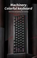 Teclado Mecánico De Juego USB MUCAI MK61 61 Teclas Cable Desmontable RGB Retroiluminado Intercambiable Caliente Rojo - details 0