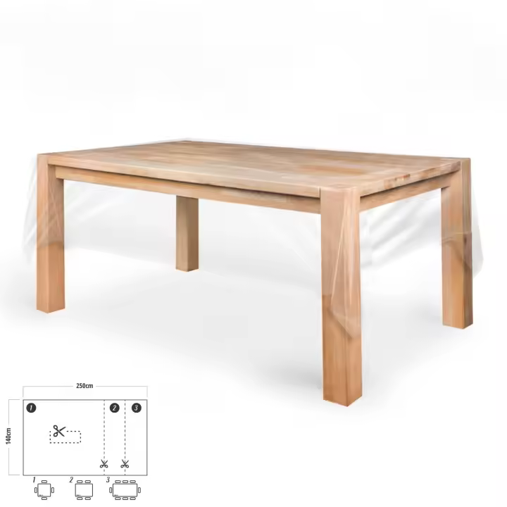 Mantel hule rectangular transparente antimanchas pvc 140x250 cm.  recortable uso interior y exterior - 1
