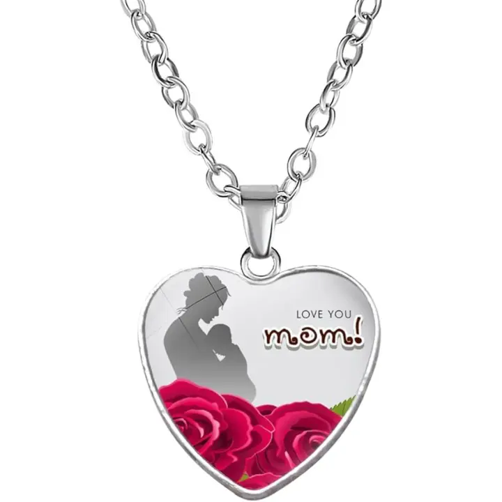 Mamá Corazón Collares para las mujeres Plata esterlina birthstone collar abuela madre Hija Colgante - 1