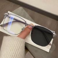 Gafas De Computadora Para Hombres Y Mujeres Con Lente Anti-Radiación Y Fotoquímica Cuadradas De Metal Reemplazables Para Bloquear Luz Azul - details 0