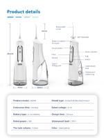 Fregadero Oral Recargable USB Jet De Agua Dental 310ML Tanque De Agua IPX7 Impermeable Limpieza De Dientes Viaje Para Adultos Con 4 Boquillas - details 9