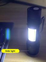 MiniLinterna LED Recargable COB Con Zoom Telescópico Para Camping Y Senderismo Linterna Táctica De Emergencia USB Recargable - details 0