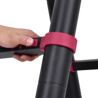 HOMCOM Escalera de Aluminio Plegable 2 Formas de Uso Retráctil Portátil Escalera Telescópica 12 Escalones Antideslizantes Carga 150 kg 379x67,5x11 cm Negro y Rojo - details 4