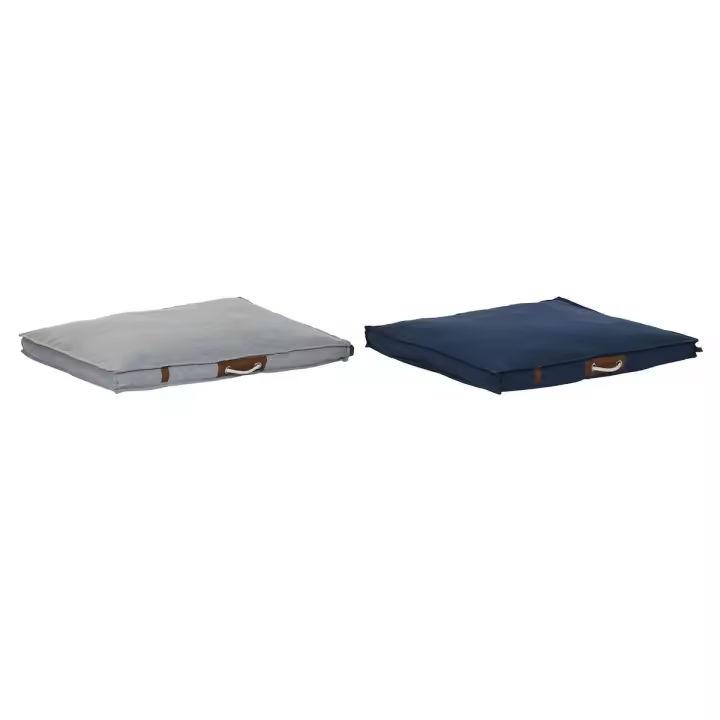 Cama para mascota DKD Home Decor 88 x 68 x 10 cm Azul marino Gris claro 2 Unidades - 1