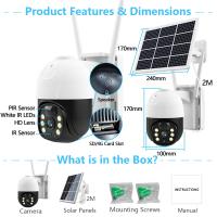 Cámara de seguridad inalámbrica para exteriores Cámara Solar de tarjeta SIM 4G(No incluido tarjeta SIM), batería integrada, cámara IP for exteriores, cámara PTZ de seguridad inalámbrica de 4MP, cámara de vigilancia por movim - details 10