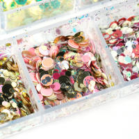 12Grillas De Brillo Holográfico Para Uñas En Rosa Oro Y Plata Decoraciones De Artículos De Manicura Con Lentejuelas Paillettes Spangles Slices - details 10