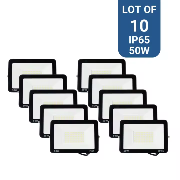Barcelona LED Pack de 10 proyectores LED exterior 50W - 95lm/W - IP65 - 1