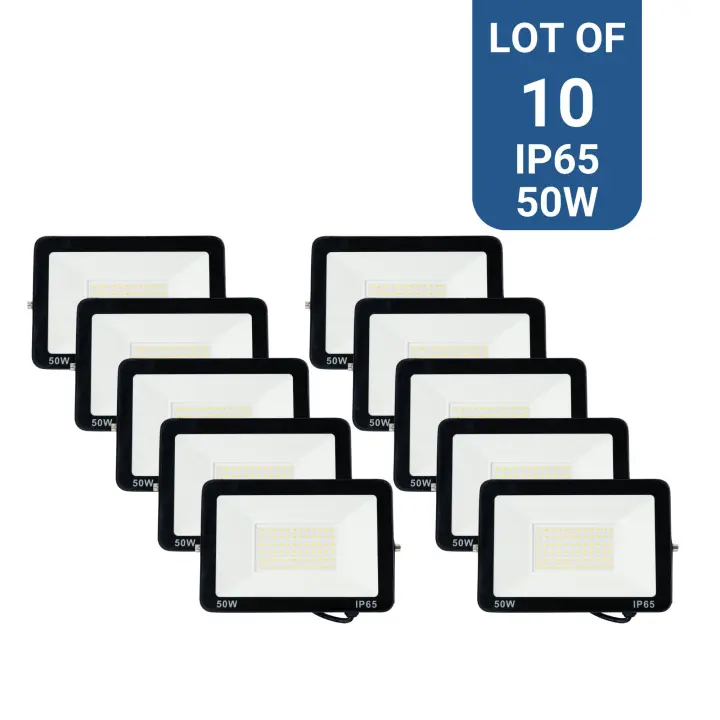 Barcelona LED Pack de 10 proyectores LED exterior 50W - 95lm/W - IP65 - 1