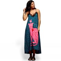 Anabel Lee - Vestido Pantera Rosa Animal Print Leopardo Azul y Negro - details 0