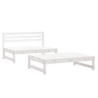 vidaXL Juego de muebles de jardín 2 pzas madera maciza de pino Pino natural, Pino blanco, Pino gris Conjunto Terraza Muebles Jardín Exterior Juego de Muebles de jardín Mueble Jardín Exterior Muebles de Salon Exterior - details 2