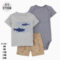 Nueva ropa infantil de verano para niños, bebés y niños pequeños, pantalones cortos de manga corta, camisetas, trajes de tres piezas. - details 12