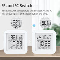 Sensor De Temperatura Y Humedad WiFi Tuya Para Hogar Inteligente Compatibilidad Con Alexa Y Google Assistant Termómetro Higrómetro Digital Soporte Vertical Y Horizontal - details 2