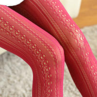 Medias De Algodón Tejidas Transpirables Exquisitas Para Otoño E Invierno Con Cintura Alta Y Rayas Medias De Mujer Elásticas - details 15