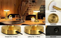 Lámpara De Mesa Retro LED Recargable Luz Nocturna Para Decoración De Habitación Sala De Estar Café Luces De Camping Iluminación De Escritorio - details 12