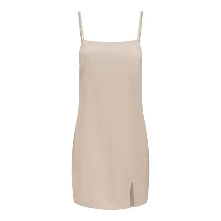 Only Caro-Jakiri Vestido Mezcla De Lino Color Beige - Cómodo Y Fresco - 1