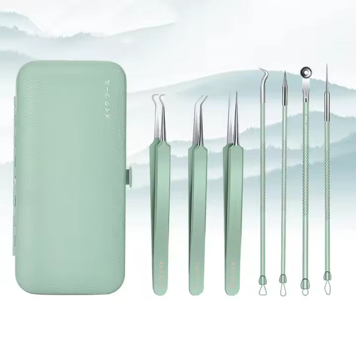 Juego De Herramientas Para Eliminar Acné Y Quitar Punzones Ultrafinas Tijeras De Celular Set De Extracción De Quistes Y Papulaciones - 1