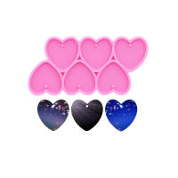 Molde De Silicona Para Joyería DIY En Forma De Corazón Brillante GJ-226 Para Llaveros Pendantes Y Collares Accesorios De Joyería - details 0