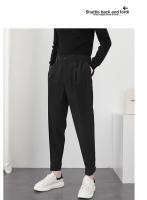 Pantalones Casuales Para Hombre Con Cintura Elástica Y Pierna Delgada Estilo Coreano Pliegues Ajustados Pantalones De Chaqueta Trenzados Callejeros - details 8