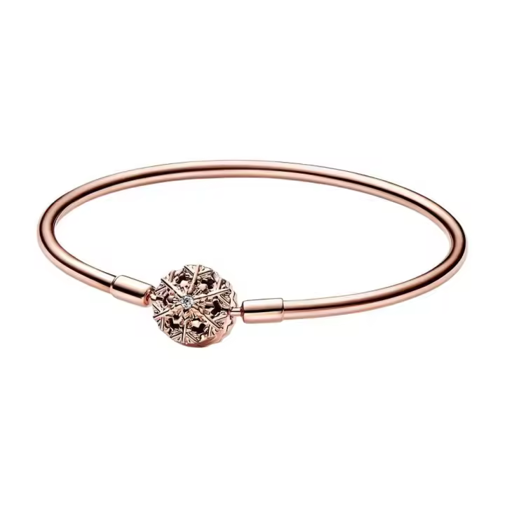 582338C01 - Pulsera Pandora de plata e ip rosa de 14k con cierre de copo de nieve 582338C01  Silver PANDORA - 1