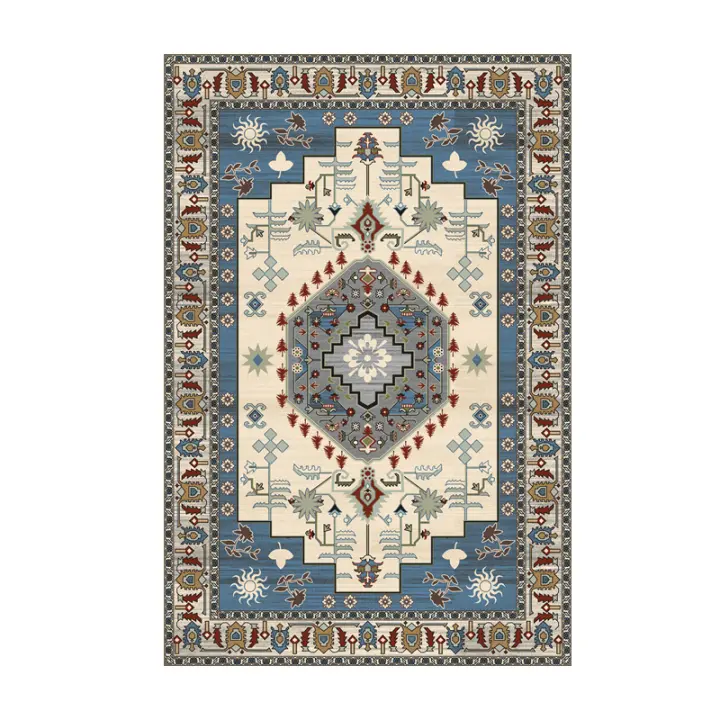 VIKAMA Alfombra De Estilo Persa Retro Plegable Y Lavable Imitación De Cachemira Para Entrada Puerta Dormitorio Sala De Estar Resistente Al Agua Y Antideslizante - 1