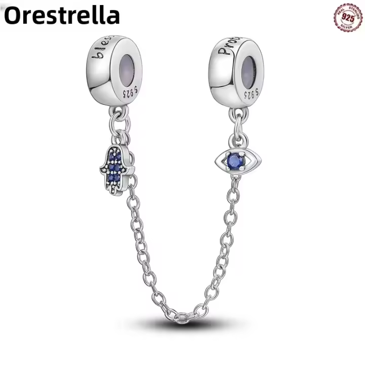 Cadenas De Seguridad De Plata Esterlina 925 Con Estrellas Luna Y Girasoles Pulseras DIY Accesorios De Joyería Espaciadores Cadena De Seguridad Para Pulseras Originales - 1