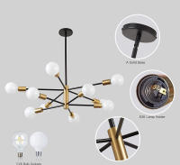 Iluminación De Techo Pendente Nórdica Americana Con Varios Barros Para Comedor Y Sala De Estar Lámpara Colgante De Ceilings - details 12