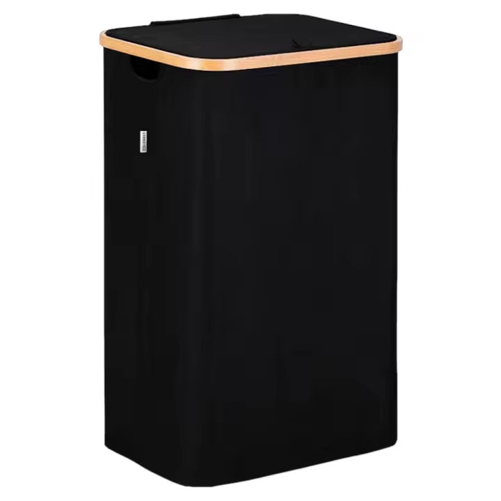 Cesto de Ropa Sucia de Bambú con Tapa y Asas: 72L o 100 L, 2 Clasificaciones, Plegable, Bolsa Interior Lavable a Máquina - Solución Elegante y Práctica para la Lavandería en tu Dormitorio ,Cubo Ropa Sucia. (CUBO001 1999 oferta 1d） - 1