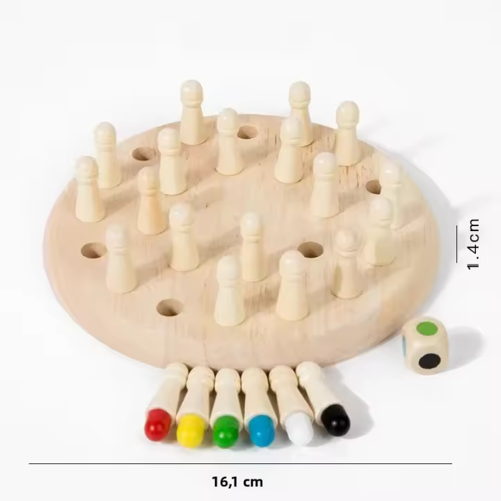 Juego De Memoria De Madera Juego De Ajedrez De Palillos Tablero De Colores Juguete Educativo Montessori Para El Aprendizaje De La Capacidad Cognitiva Juguetes Para Niños - 1
