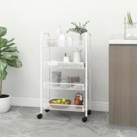 vidaXL Carrito de cocina 4 niveles hierro 46x26x85 cm en color Blanco/Negro/Gris - details 0