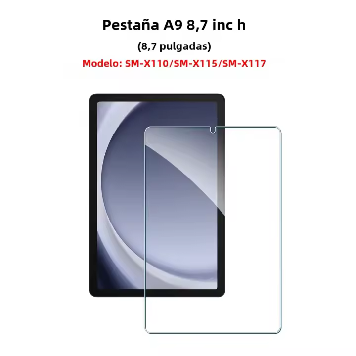 2 Piezas Protector De Pantalla Para Samsung Galaxy Tab A9 8.7 Pulgadas Vidrio Templado HD Antigolpes Y Antiarrugas - 1
