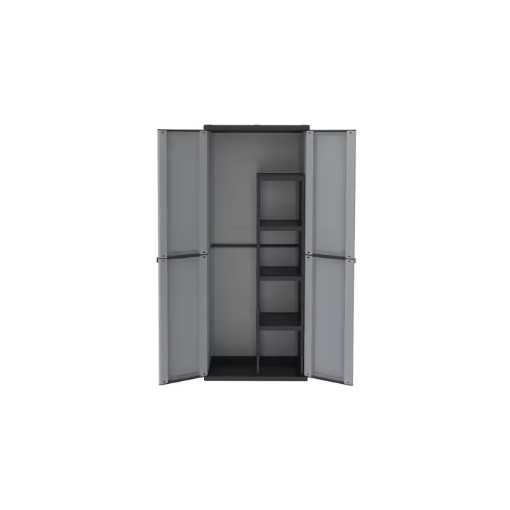 ARMARIO RESINA J-LINE  ESCOBERO GRIS/NEGRO JOBGAR DE SUINPLAS DECORACIONES - 1