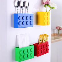 2PCS/set Caja De Almacenamiento Magnética En Forma De Bloque Organizador Para Nevera Adhesivo En La Pared Caja De Almacenamiento Para Puerta De Nevera Sin Perforar - details 5